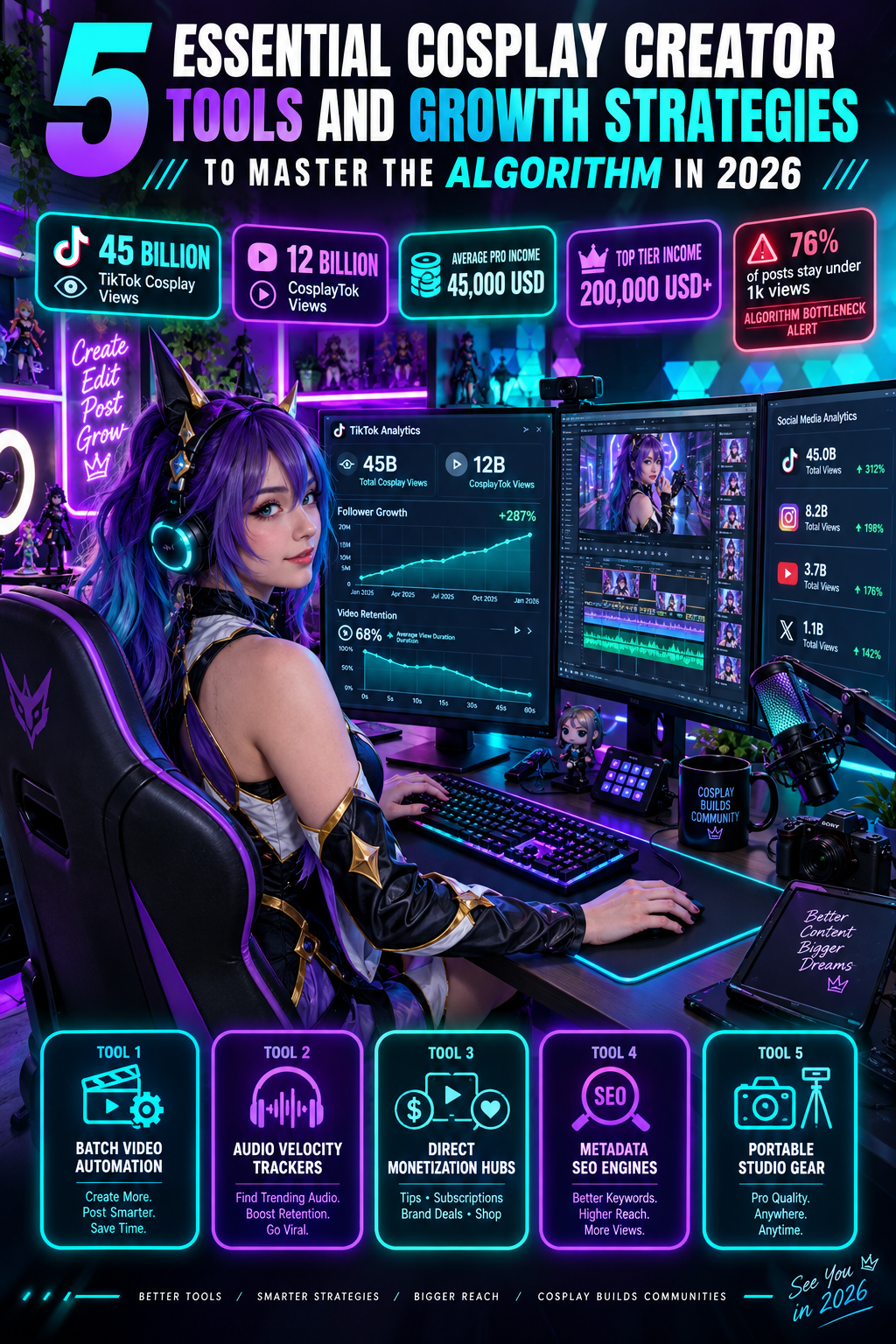 5 Essential Cosplay Creator Tools & Growth Strategies to Master the Algorithm in 2026