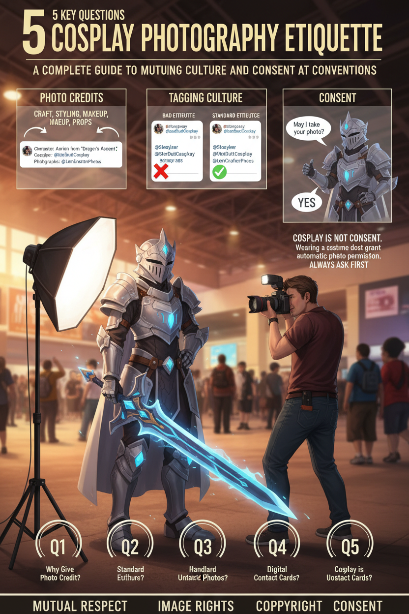 5 Key Questions: Cosplay Photography Etiquette: Photo Credits, Tagging Culture, and Consent at Conventions