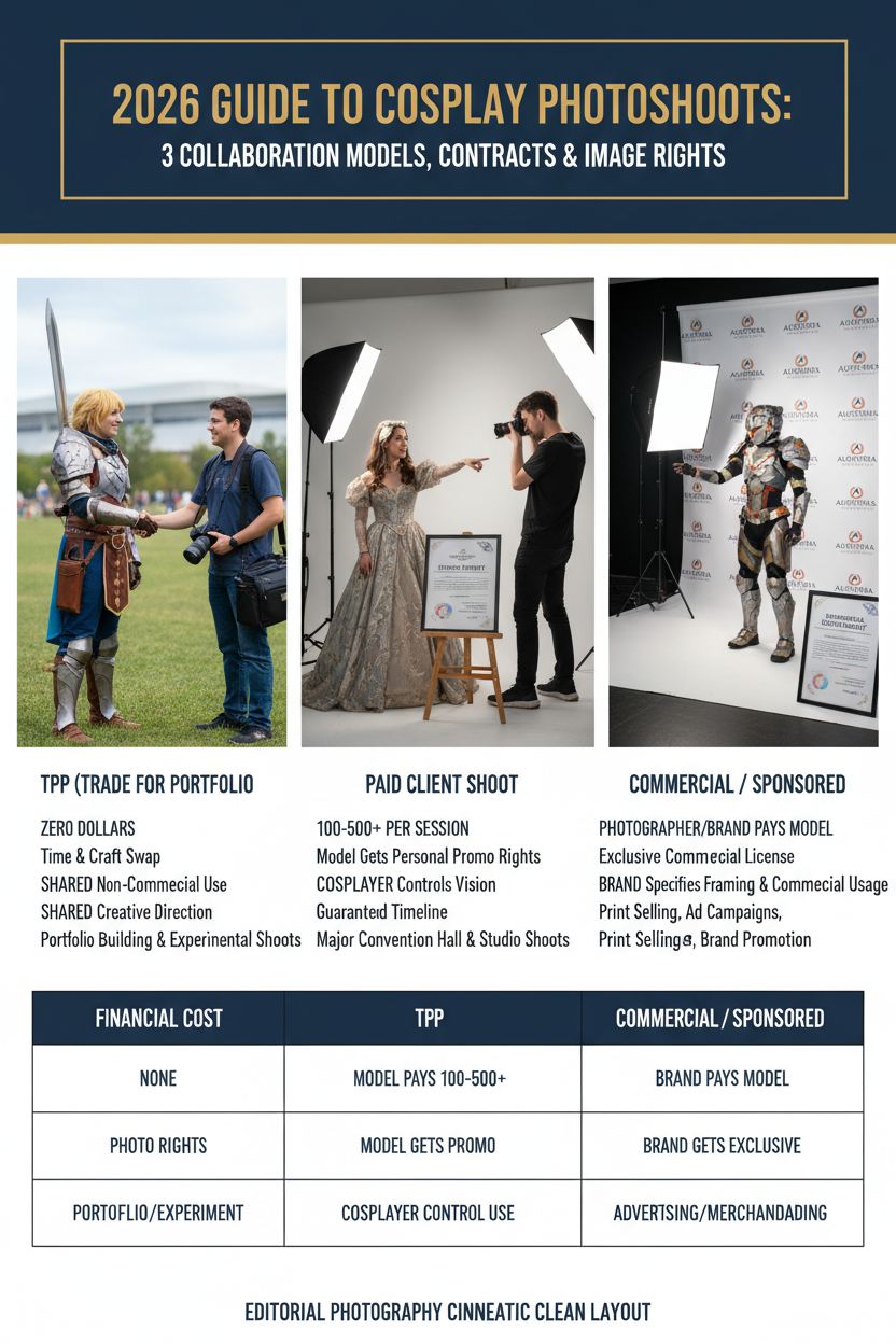2026 Guide to Cosplay Photoshoots: 3 Collaboration Models, Contracts, and Image Rights