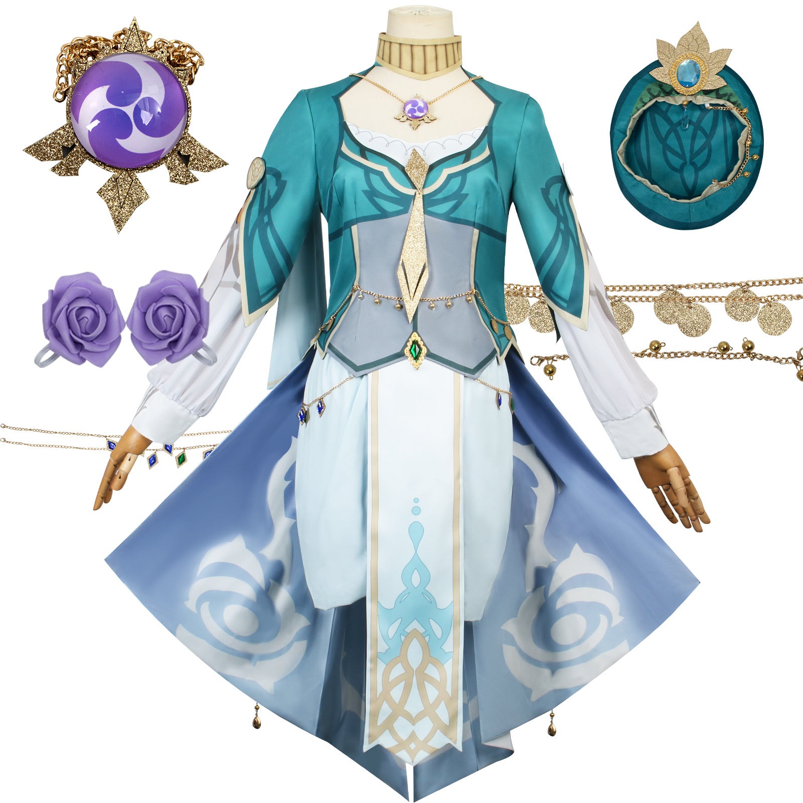 Electro Librarian Summer Lisa Cosplay Costume - Purple Kimono | Gaming Cosplay