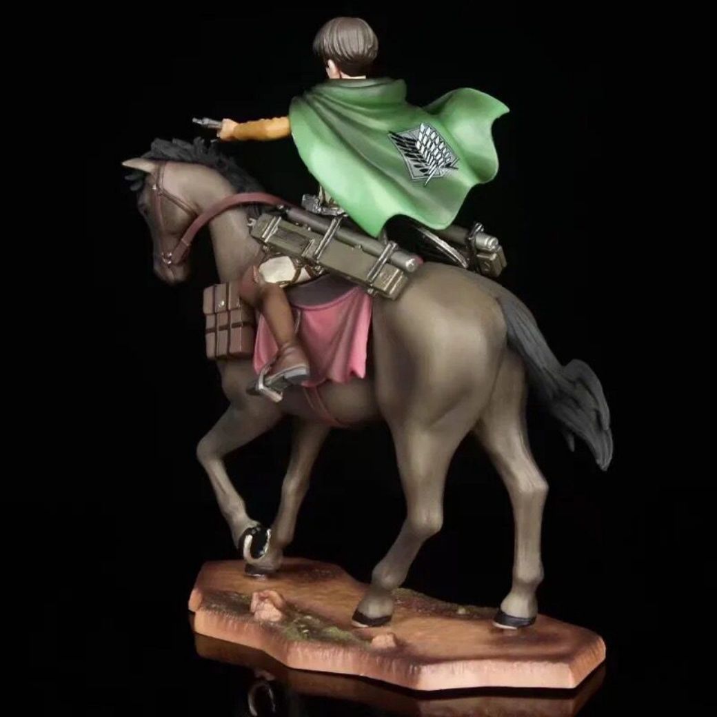 Attack on Titan Levi Ackerman Riding Horse Scene Figure - 190mm Premium Statue