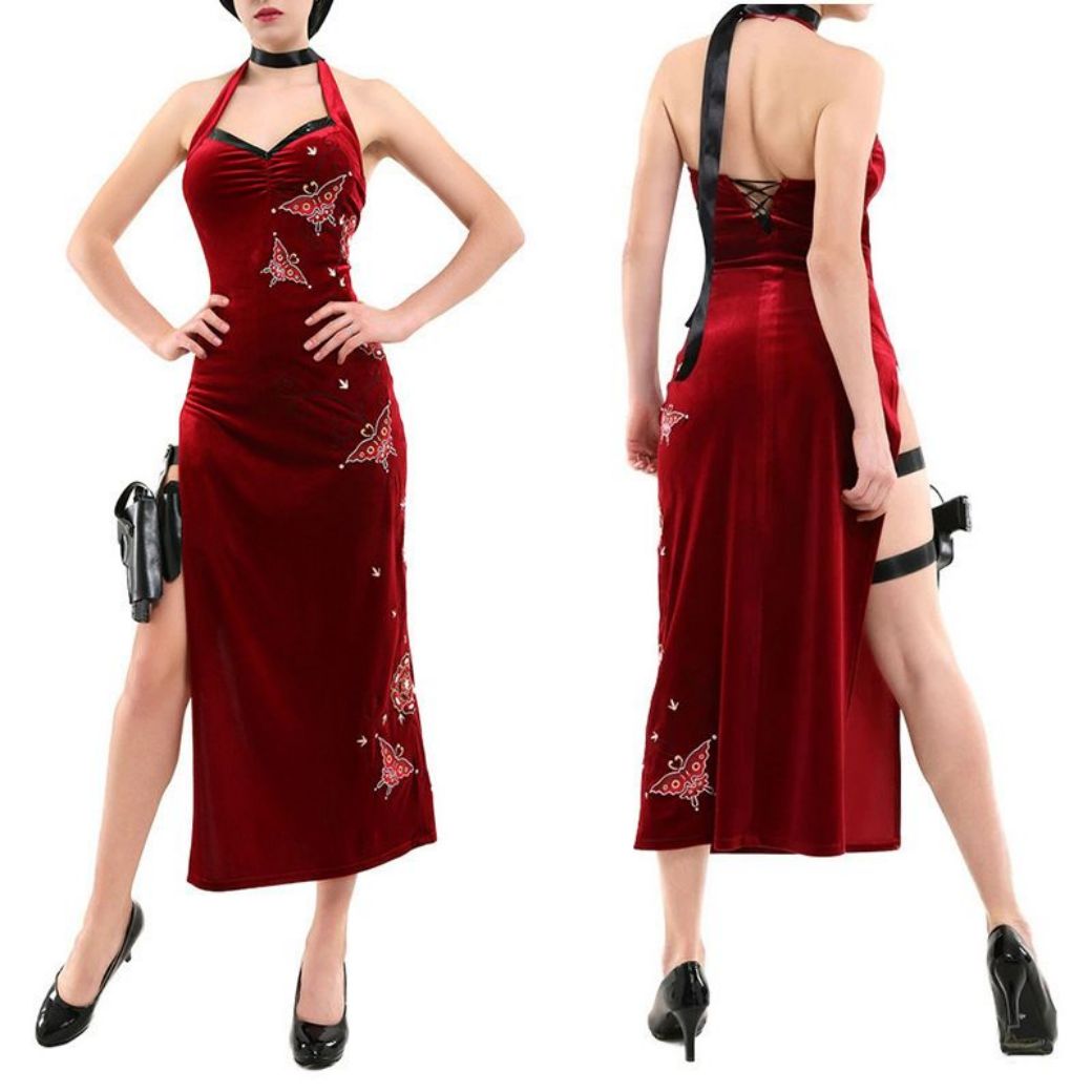 Resident Evil Cosplay Costume Ada Wong Slit Cheongsam Costume