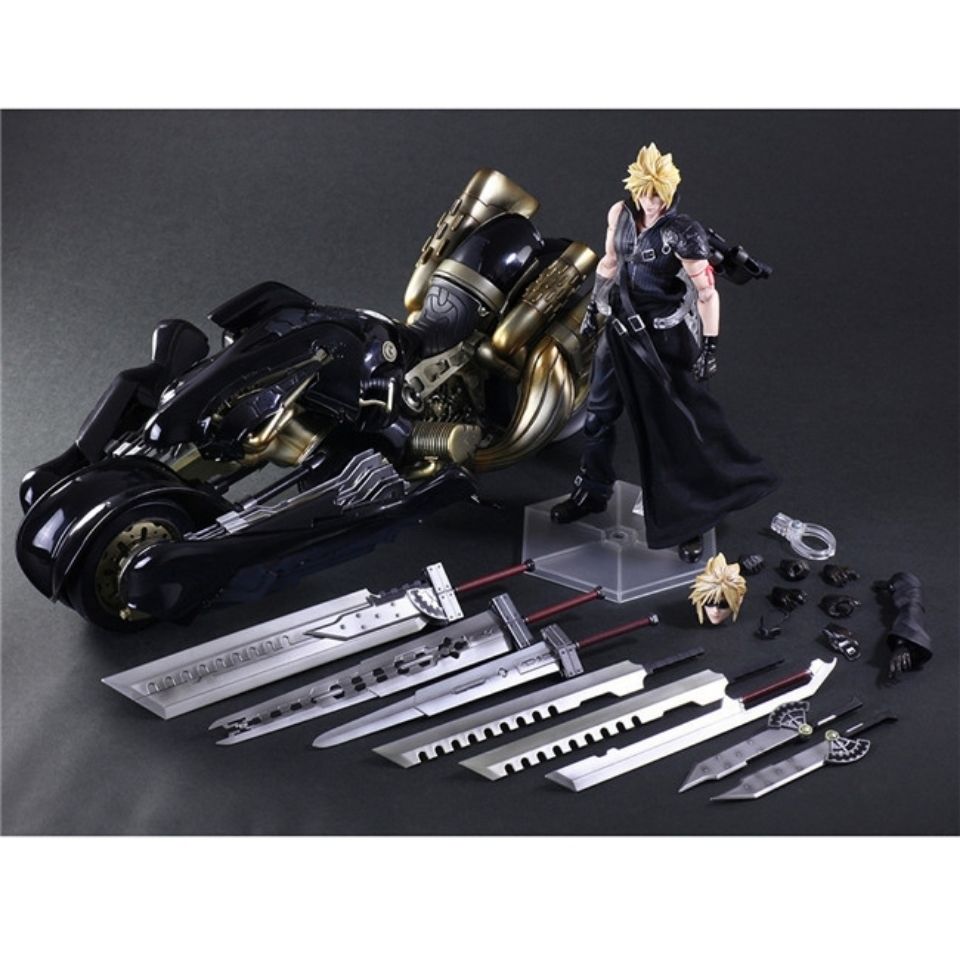 Final Fantasy VII Cloud Strife & Fenrir Motorcycle Figure - Premium Advent Children