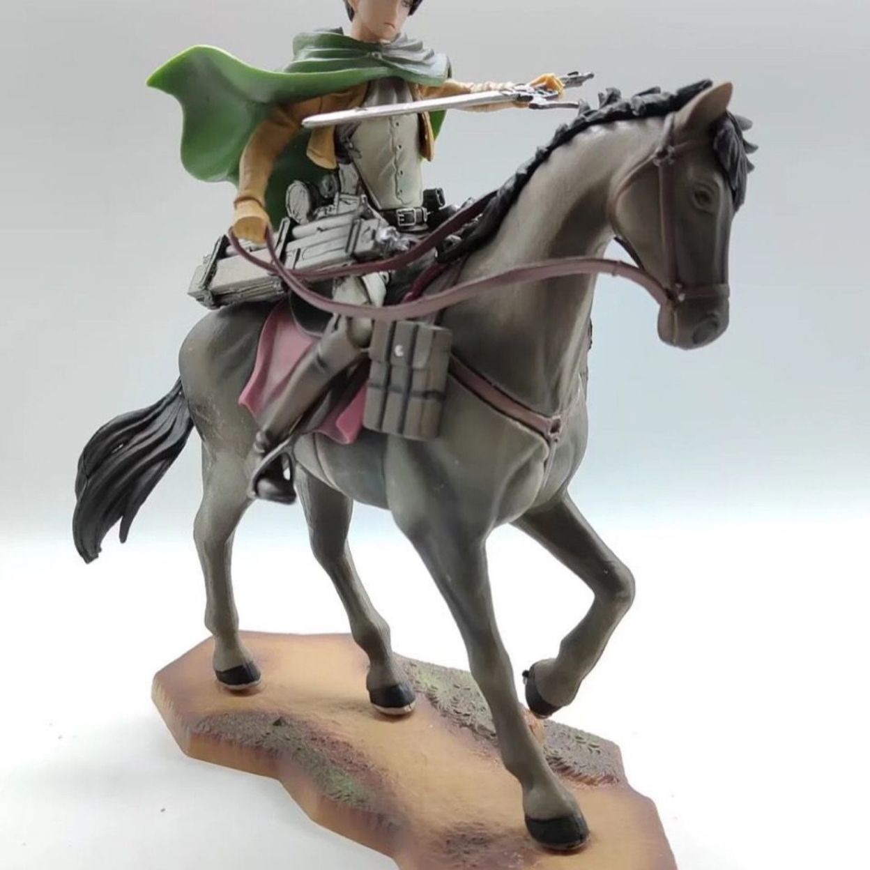 Attack on Titan Levi Ackerman Riding Horse Scene Figure - 190mm Premium Statue