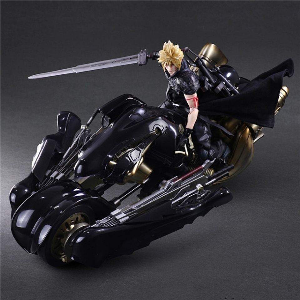 Final Fantasy VII Cloud Strife & Fenrir Motorcycle Figure - Premium Advent Children