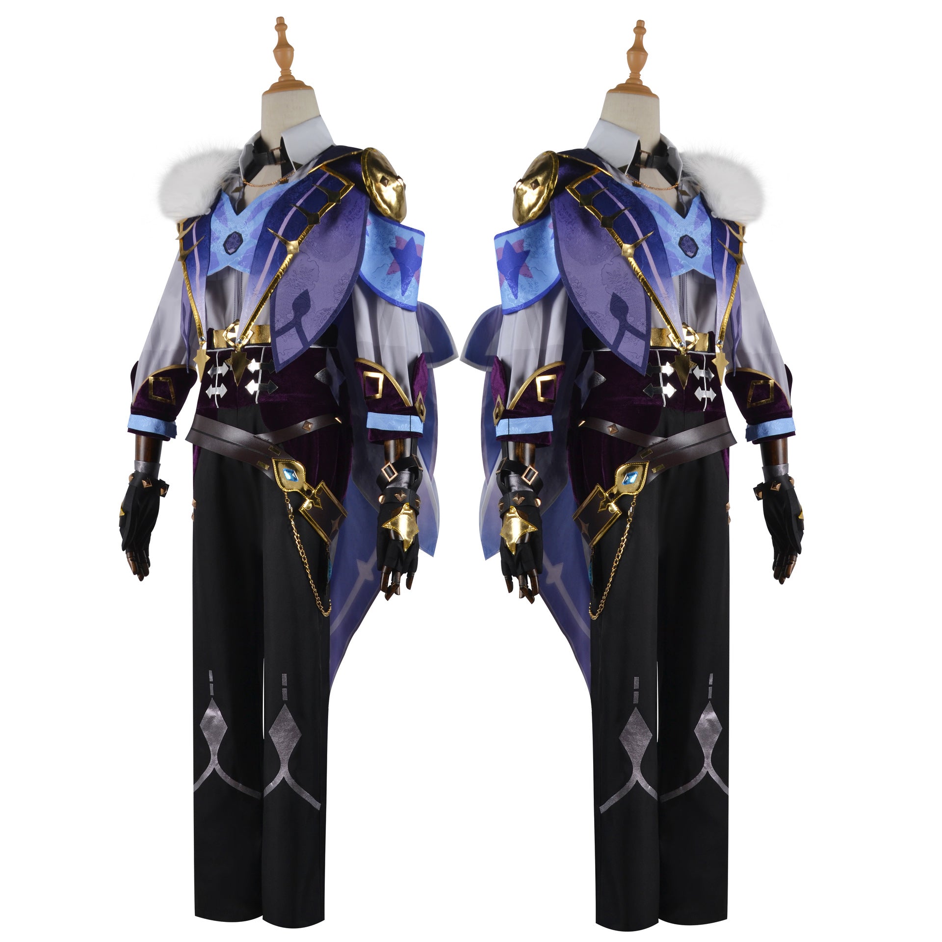 Cavalry Captain Cosplay Costume - Cryo Knight Blue Outfit