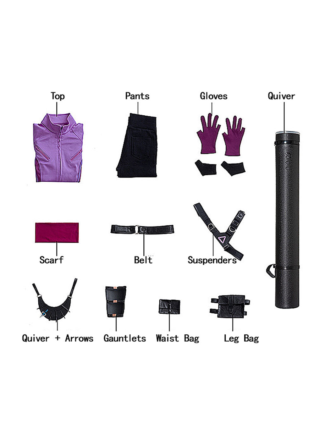 Master Archer Hero Cosplay Costume - Purple Tactical Outfit