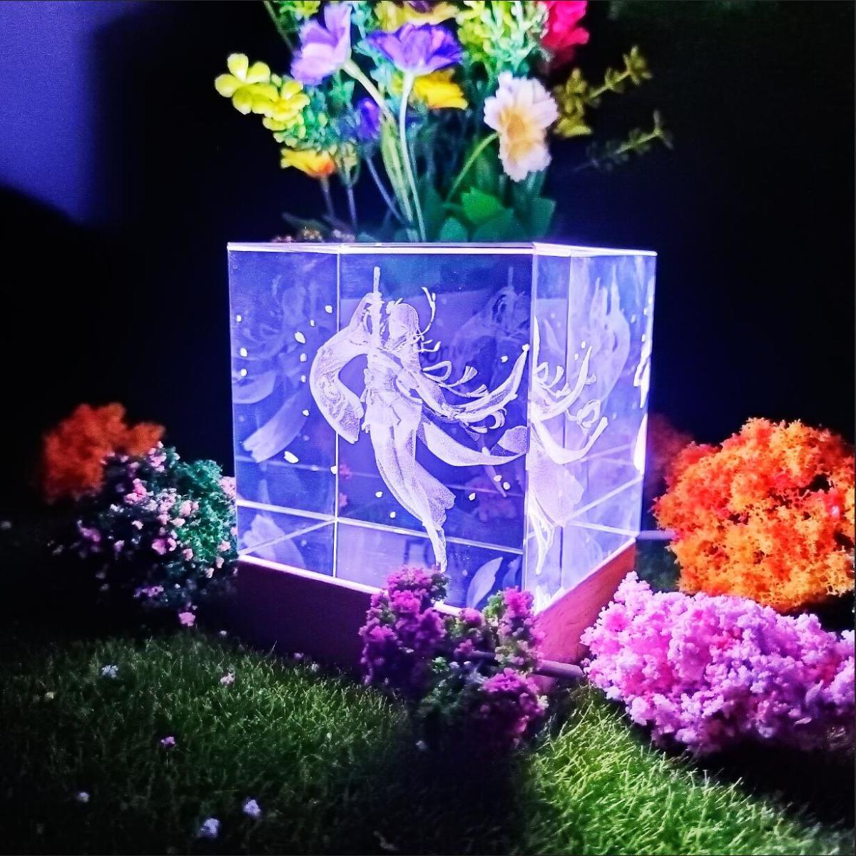 Electro Archon Cryo Adeptus Acrylic Crystal Stand Set - 4 Piece Collection