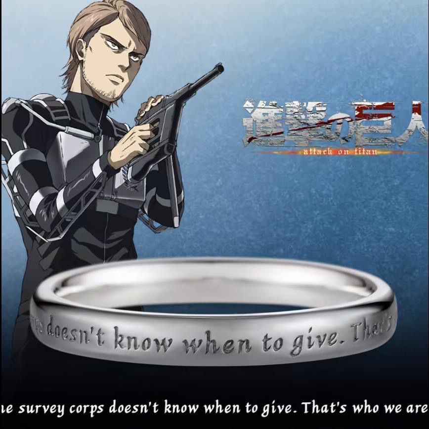 Attack on Titan Character Rings - Eren, Mikasa, Levi, Armin, Jean, Hanji Cosplay Jewelry