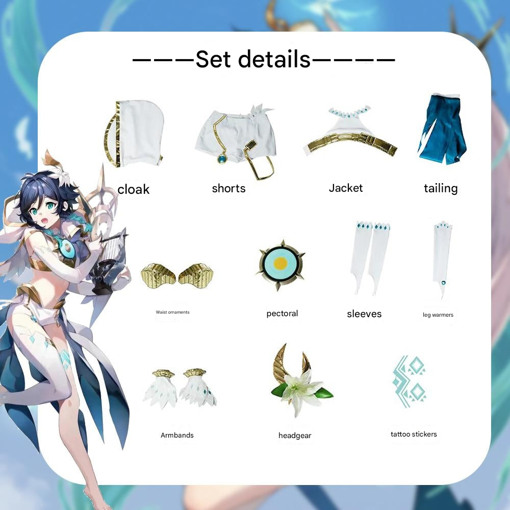 Anemo Archon Divine Robes Barbatos Cosplay Cosplay Costume - Wind God Ceremonial Outfit
