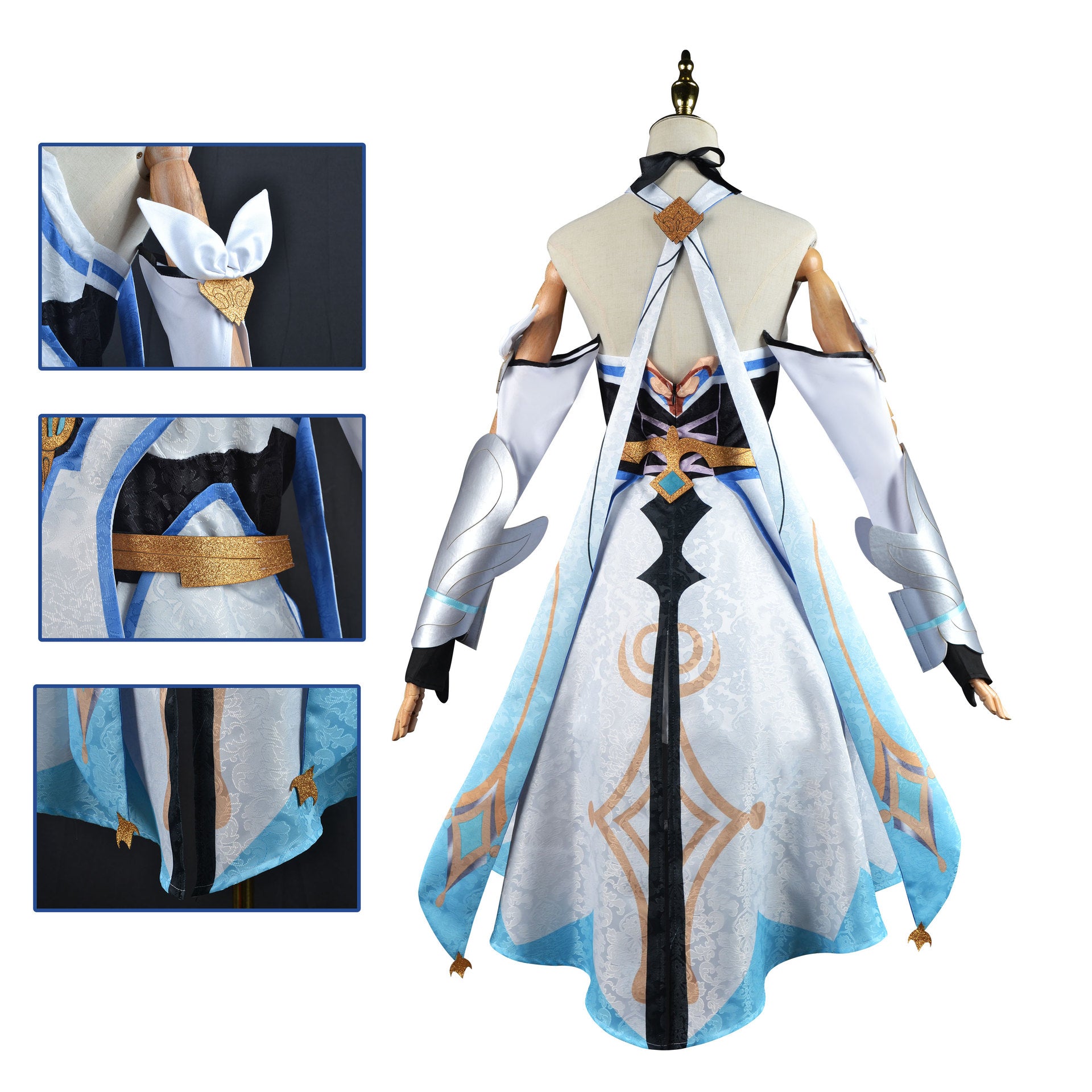 Dimensional Traveler Lumine Cosplay Costume - White Dress Adventurer | Gaming Cosplay