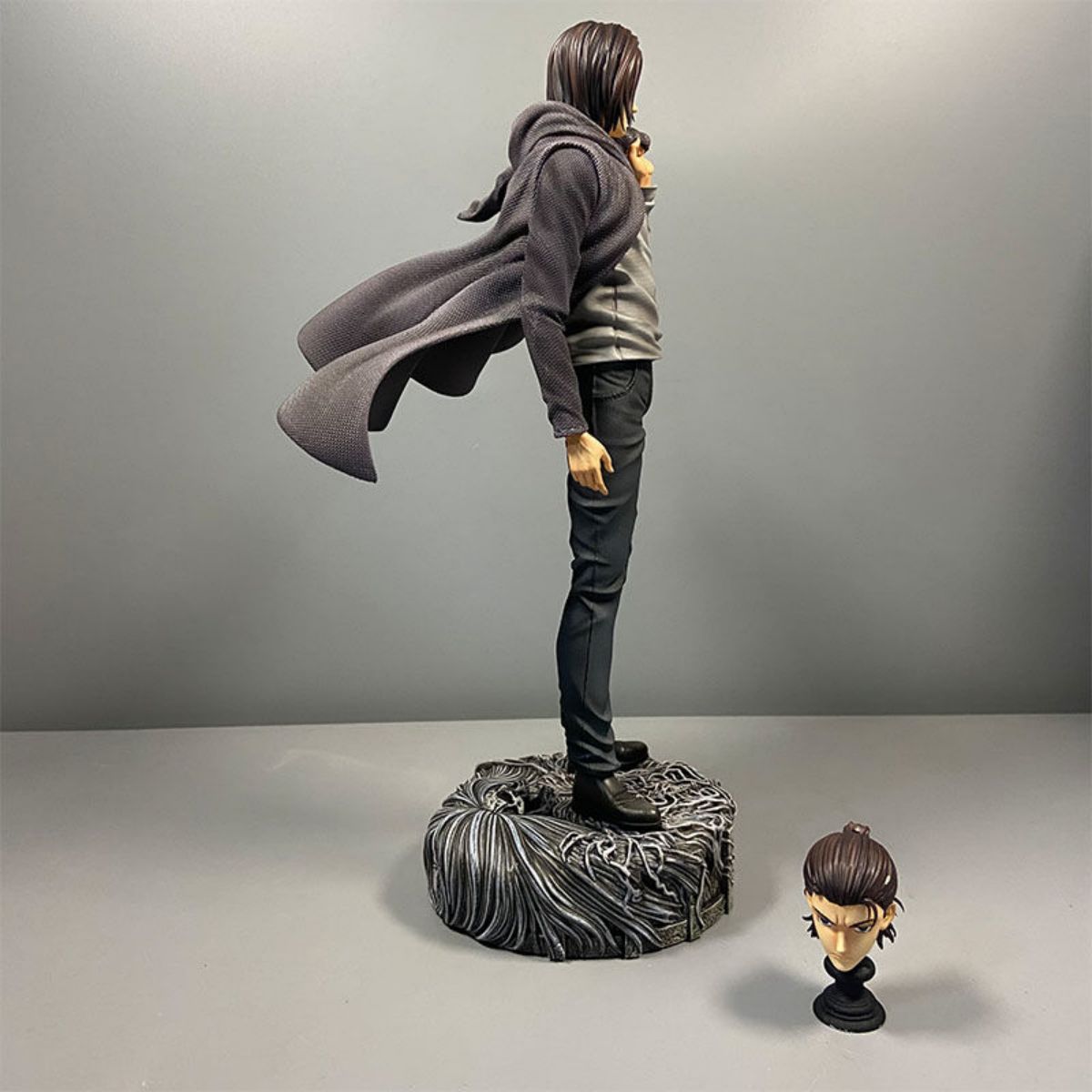 Attack on Titan Eren Double Head Sculpture - Premium Anime Figure Model