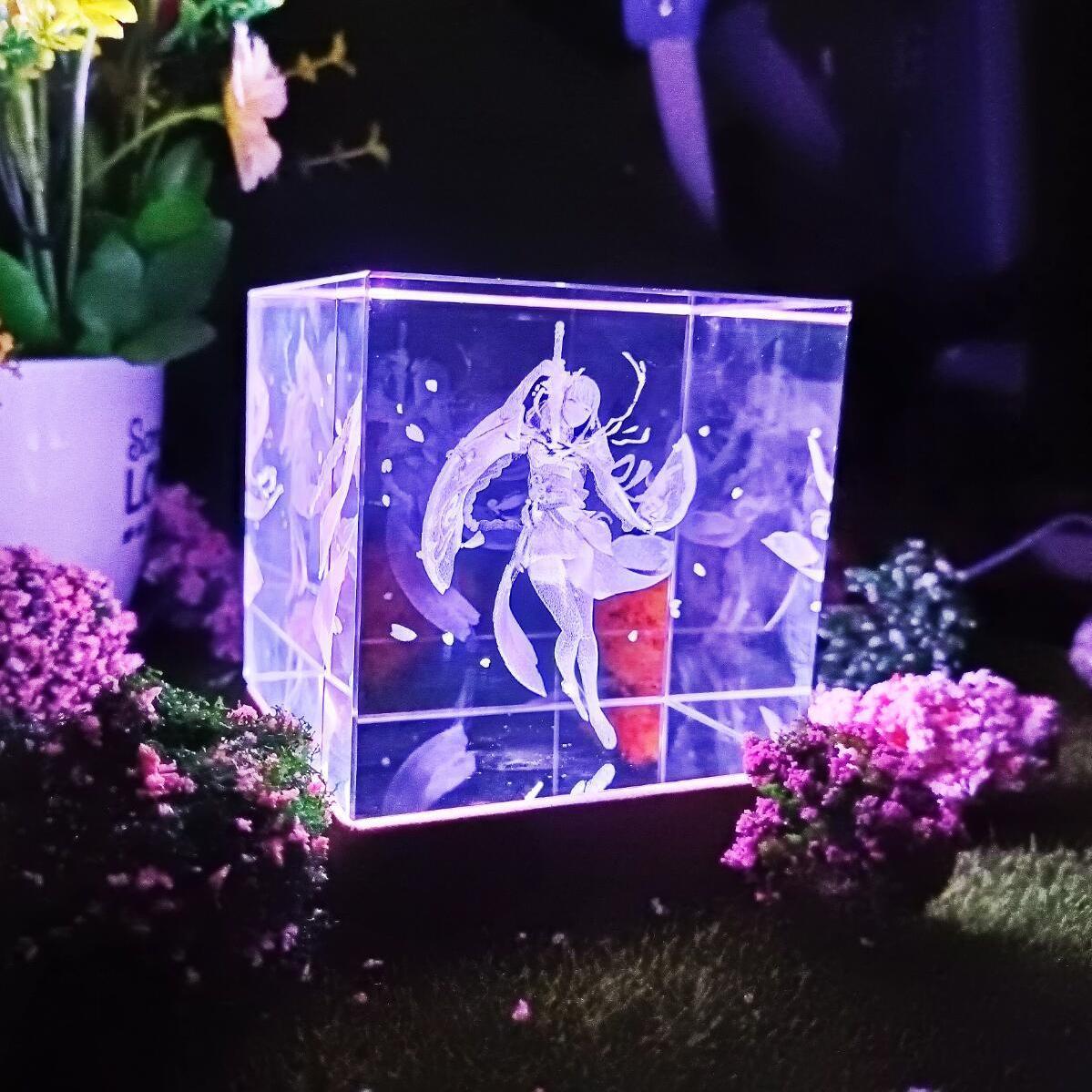 Electro Archon Cryo Adeptus Acrylic Crystal Stand Set - 4 Piece Collection