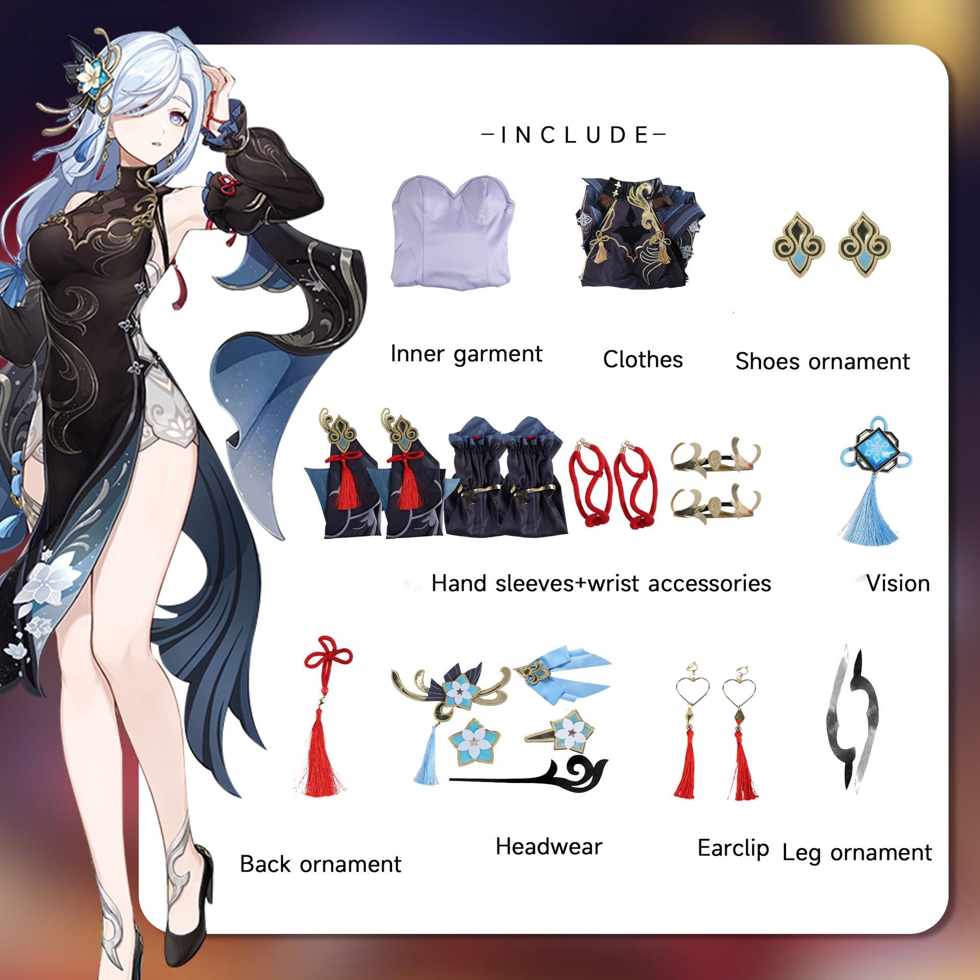 Cryo Exorcist Cold Flower Dew Cosplay Costume - Elegant White Dress