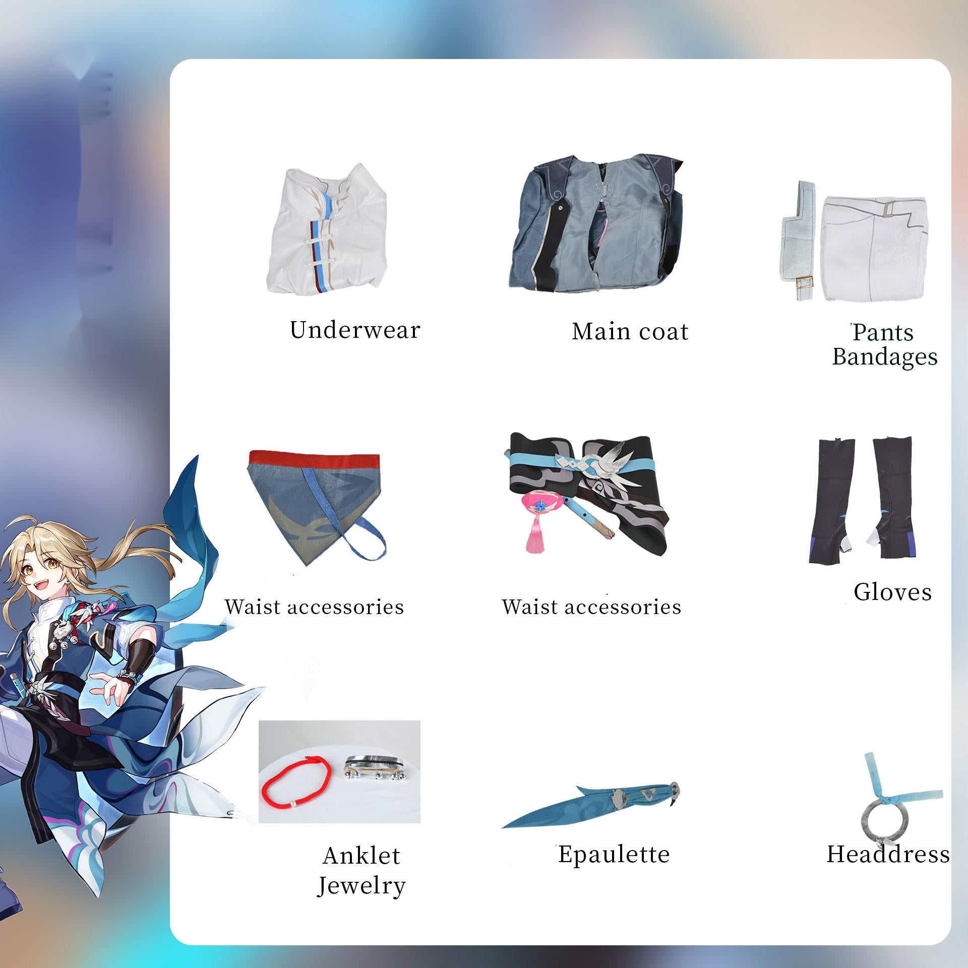 Yanqing Style Costume Sci-Fi Cloud Knight Lieutenant Cosplay Outfit