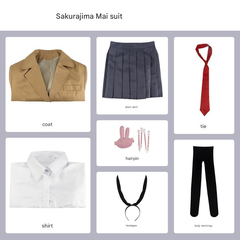 青春ブタ野郎はバニーガール先輩の夢を見ない Sakurajima Mai Costume さくらじま まい Cosplay