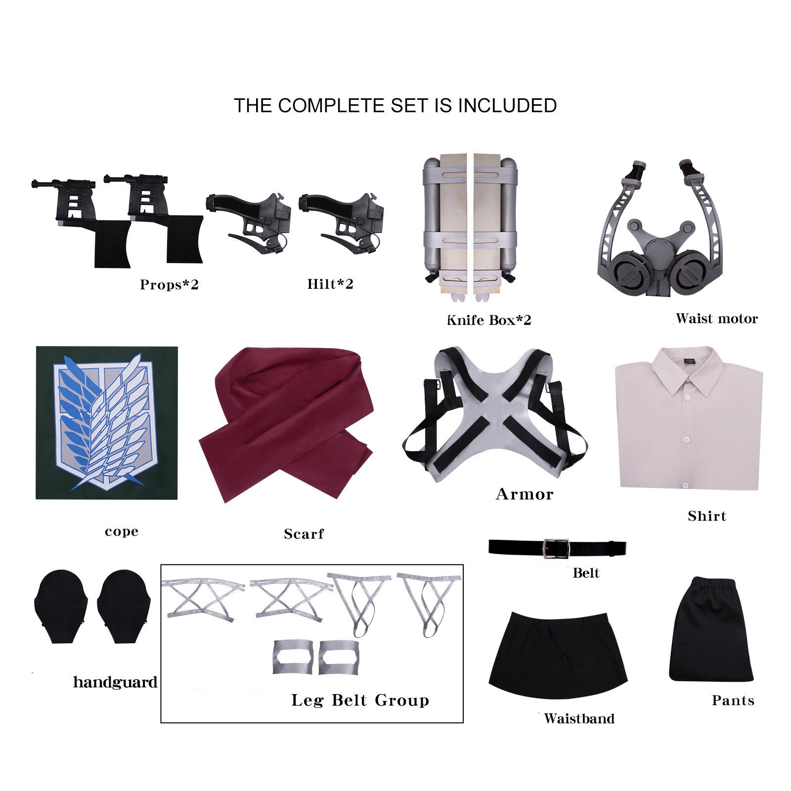 Mikasa Ackerman Style Costume Survey Corps Military Uniform Cosplay Outfit