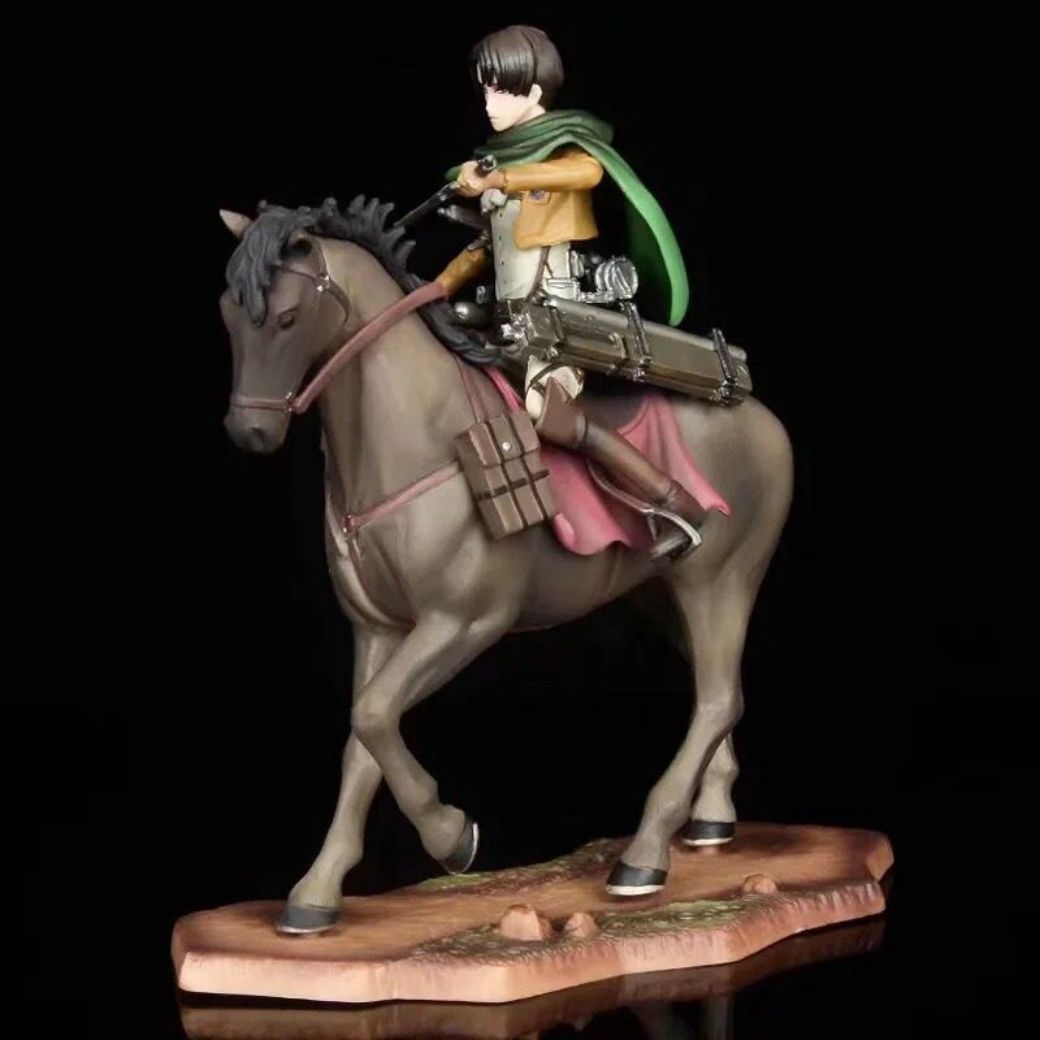 Attack on Titan Levi Ackerman Riding Horse Scene Figure - 190mm Premium Statue