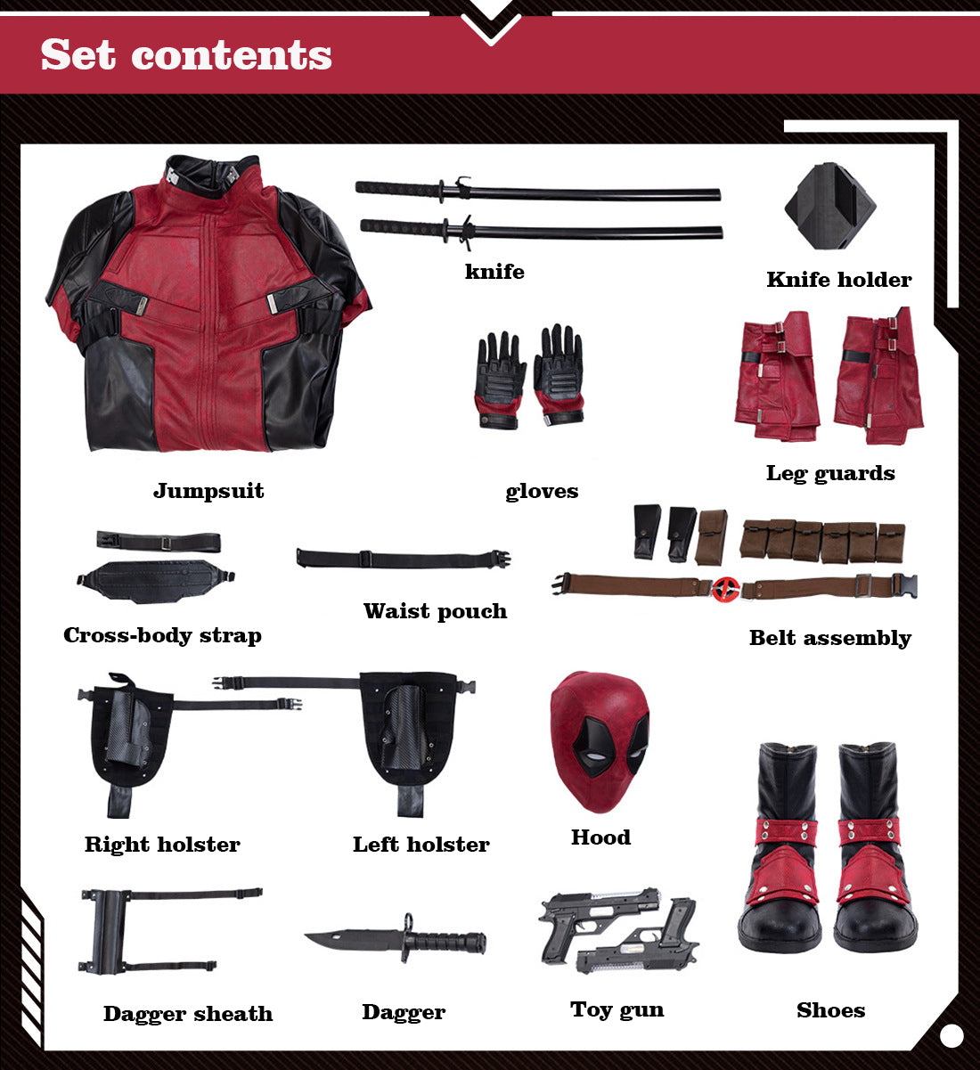 Superhero Cosplay Costume Deadpool Costume Cosplay
