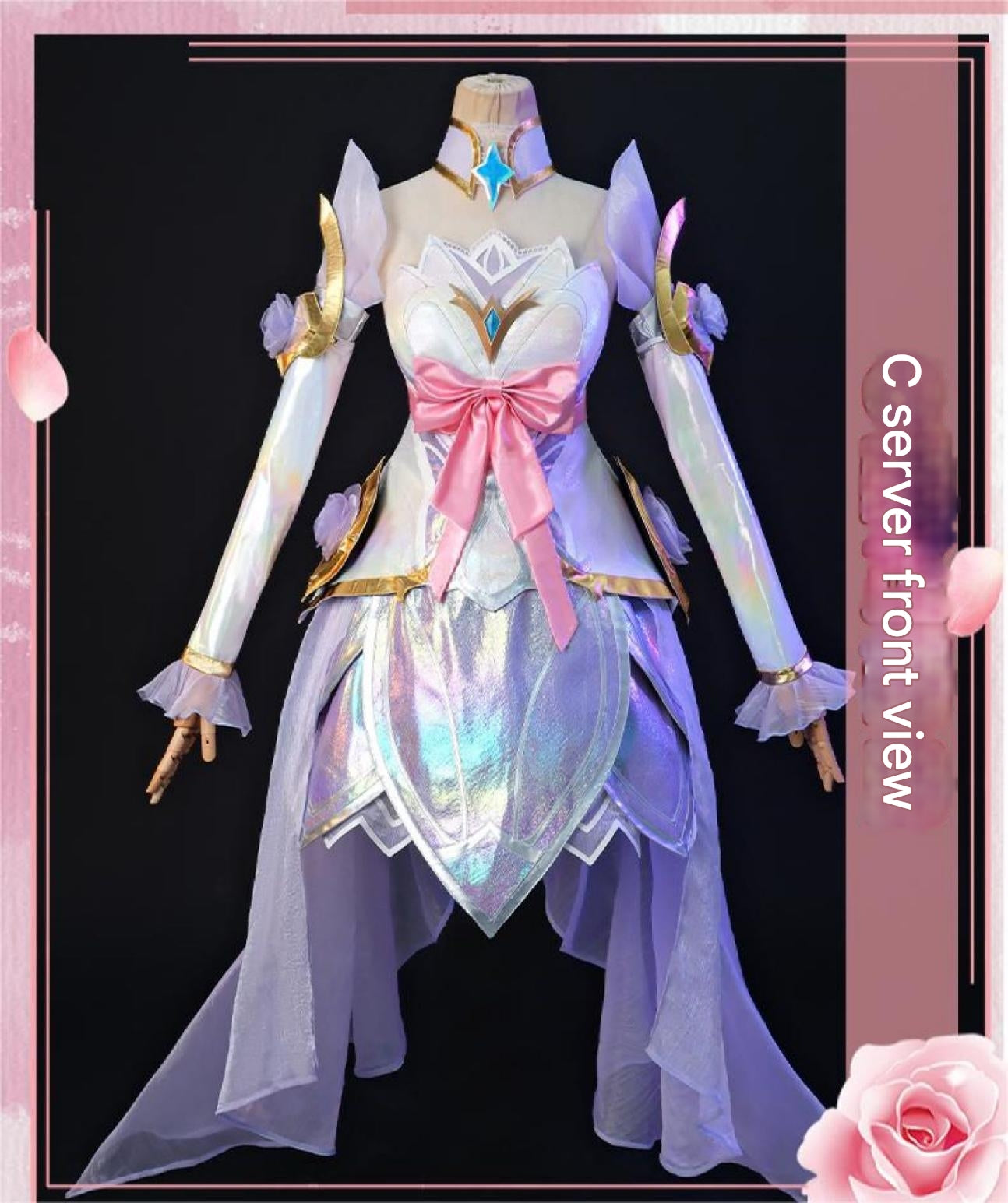 Crystal Rose Songstress Cosplay Costume - Pink Elegant Mage Outfit