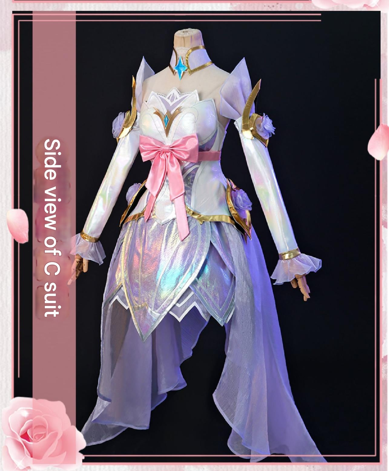 Crystal Rose Songstress Cosplay Costume - Pink Elegant Mage Outfit