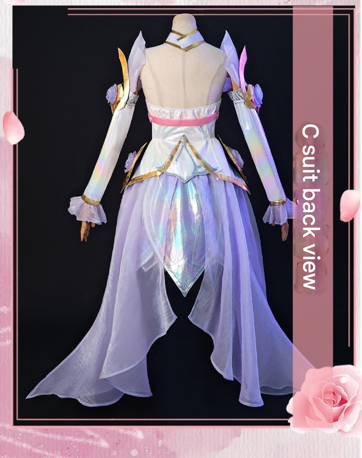 Crystal Rose Songstress Cosplay Costume - Pink Elegant Mage Outfit