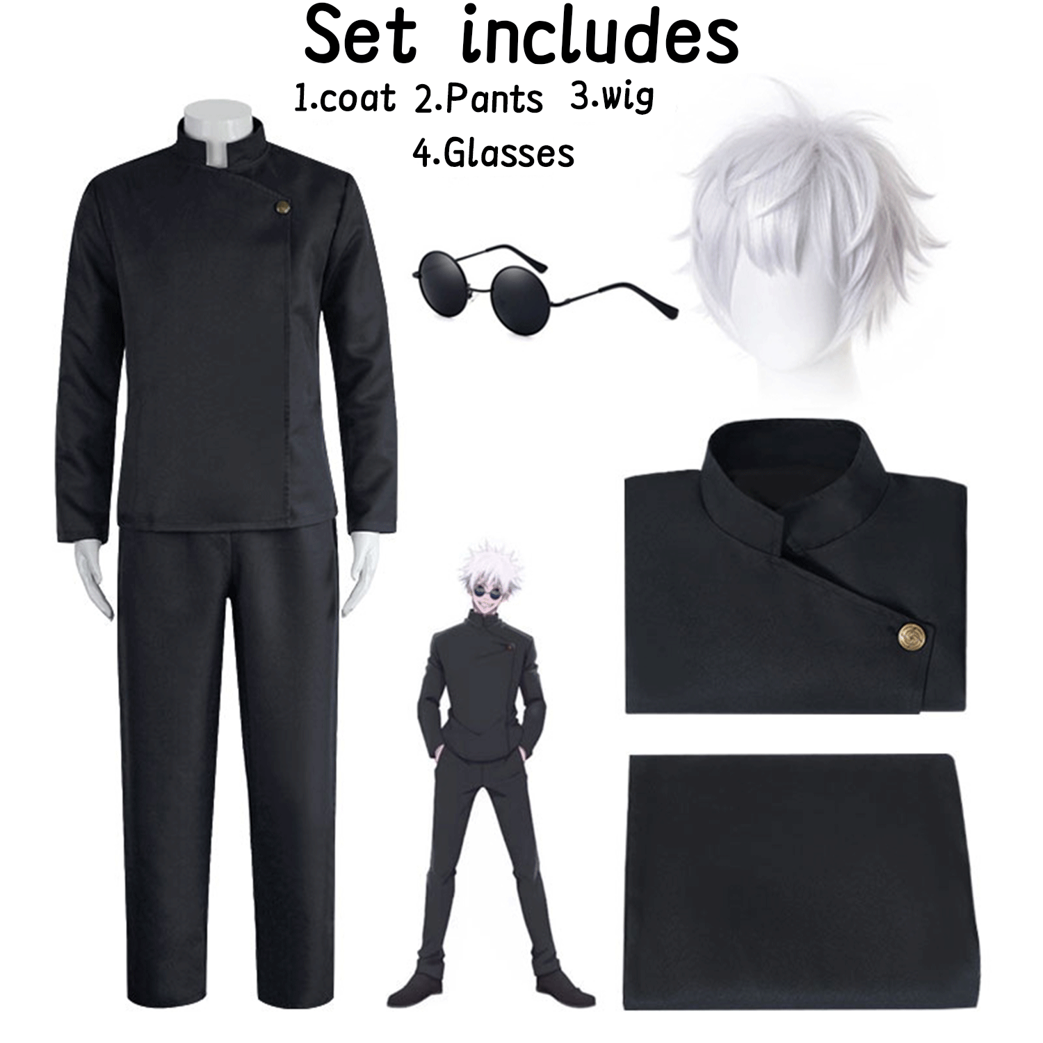 Gojo Satoru Style Costume Jujutsu Sorcerer Cosplay Outfit