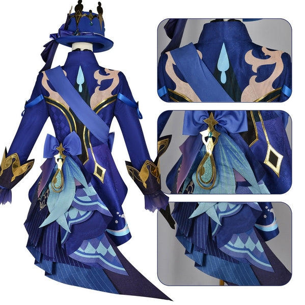 Hydro Archon Performer Cosplay Costume - Fontaine Blue Elegant Dress