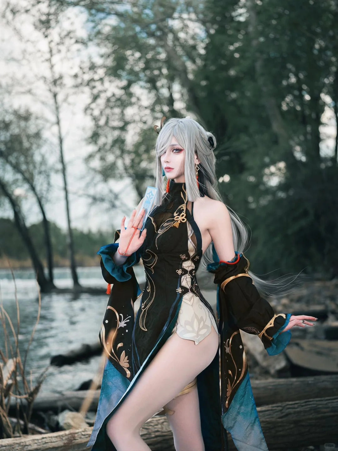 Genshin Impact Cosplay Costume げんし神 Shenhe Cold Flower Dew Costume Shenhe Cosplay