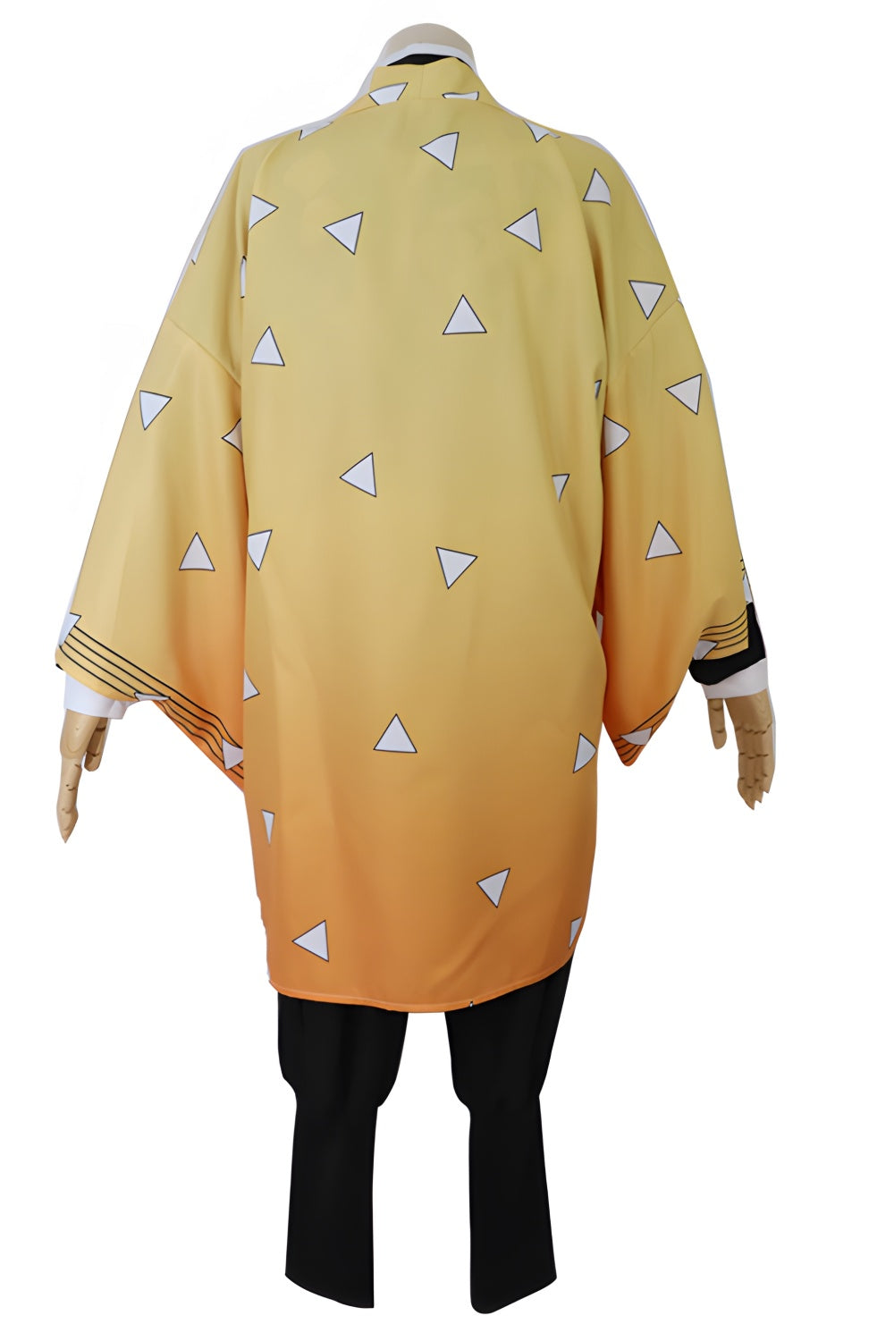 Thunder Breathing Swordsman Agatsuma Zenitsu Cosplay Costume - Yellow Haori Demon Hunter Outfit
