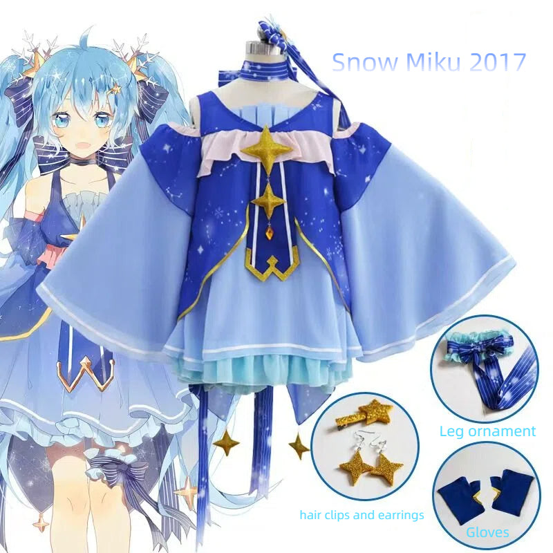 Teal Twin Miku Tails Winter Snowsuit Cosplay Costume - 2018 Snow Festival Outfit