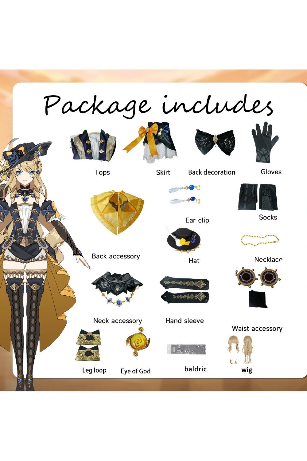 Spina di Rosula Leader Cosplay Costume - Fontaine Golden Dress