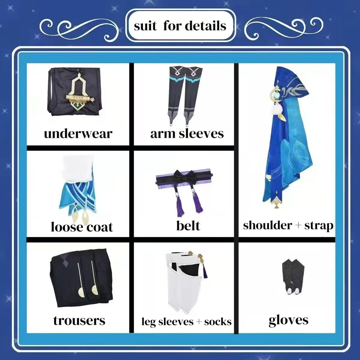Costume - Genshin Impact Scaramouche Full Set with Hat, Wig & Shoes