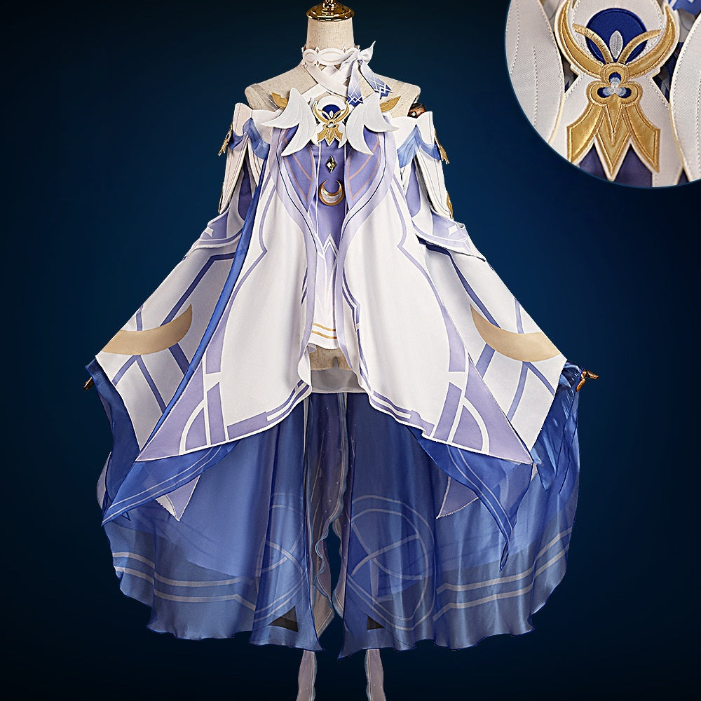 Columbina Cosplay Costume - Genshin Impact Fatui Harbinger Full Set with Wig & Shoes
