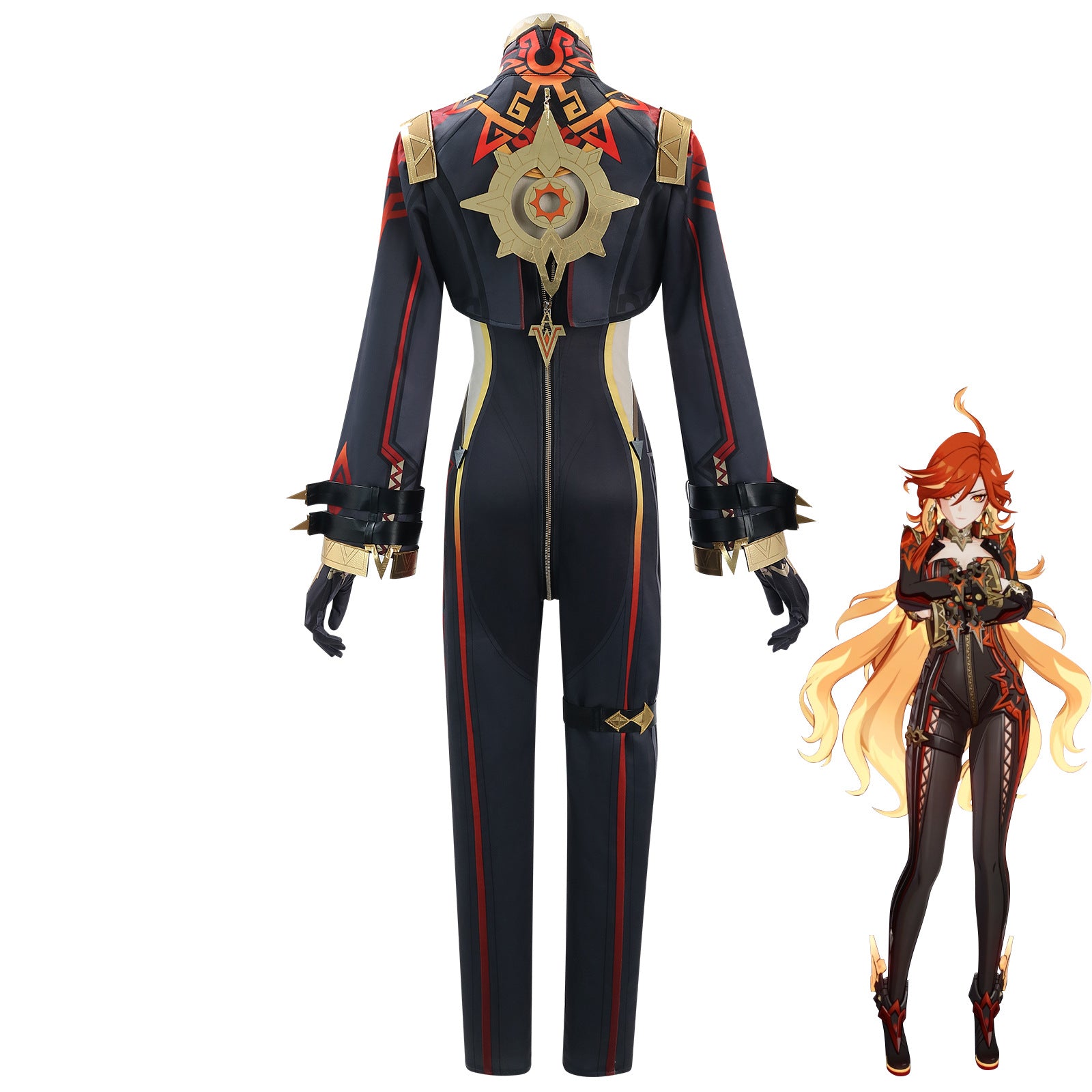 Mavuika Cosplay Costume - Genshin Impact Full Set Outfit with Wig and Accessories