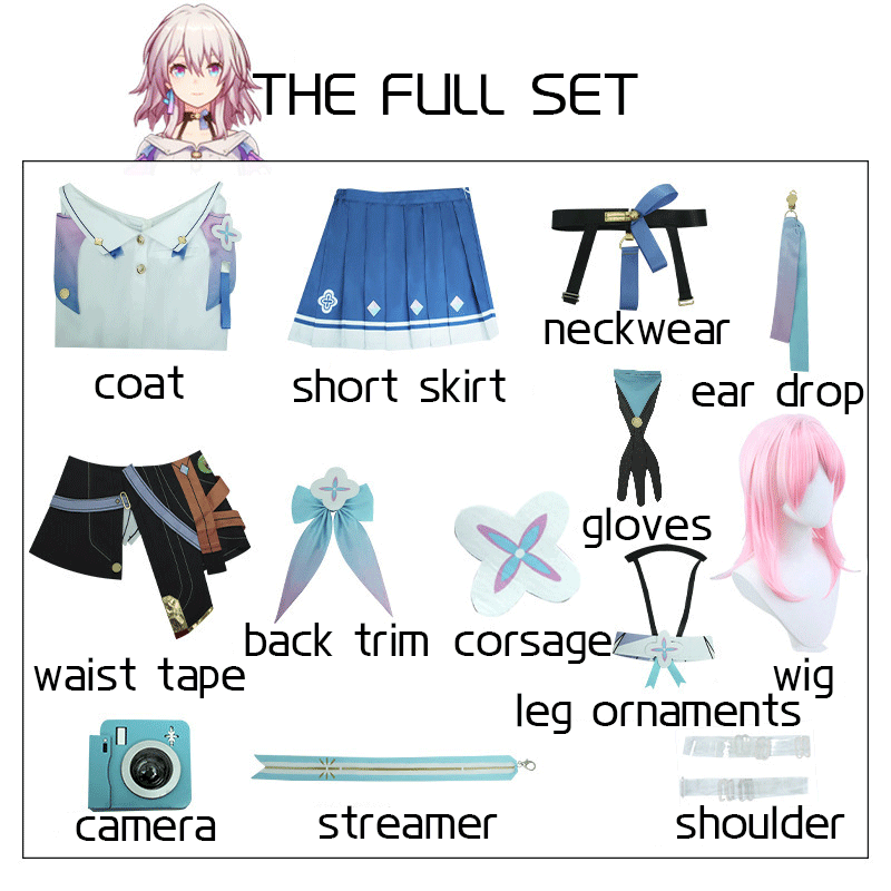 March 7th Style Costume Sci-Fi Astral Express Passenger Cosplay Outfit