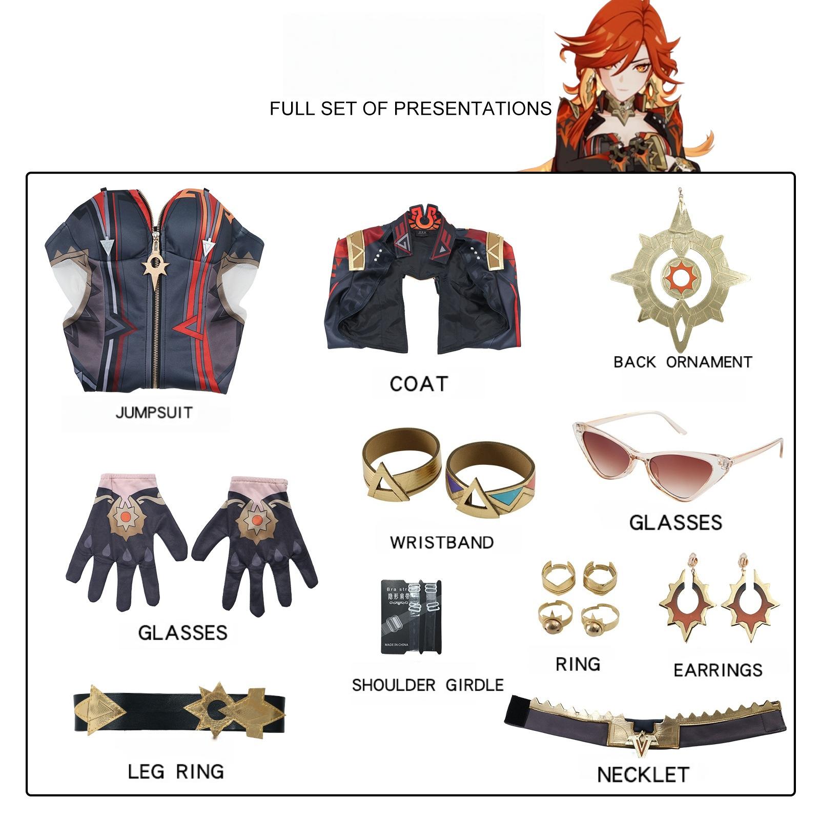 Mavuika Cosplay Costume - Genshin Impact Full Set Outfit with Wig and Accessories