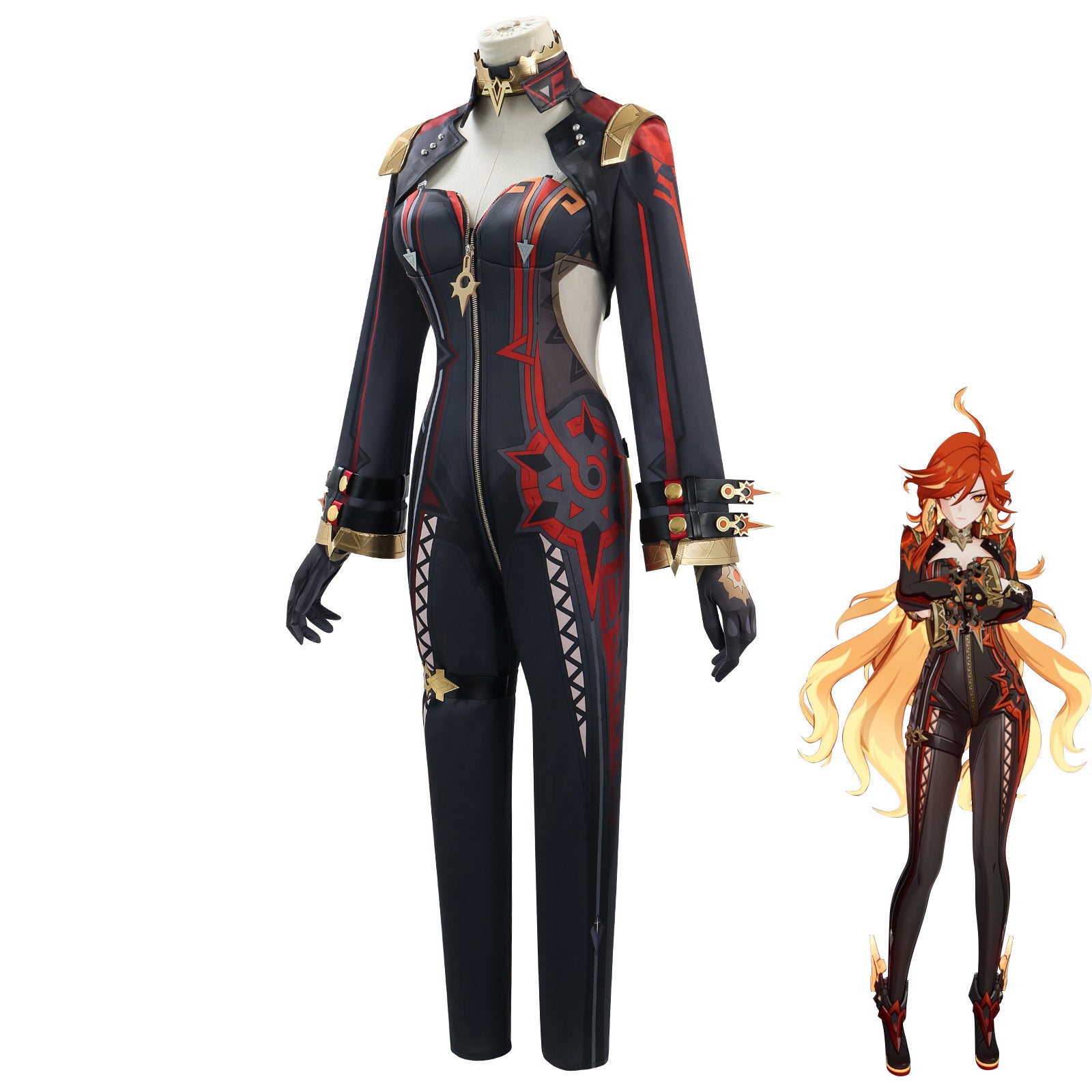 Mavuika Cosplay Costume - Genshin Impact Full Set Outfit with Wig and Accessories