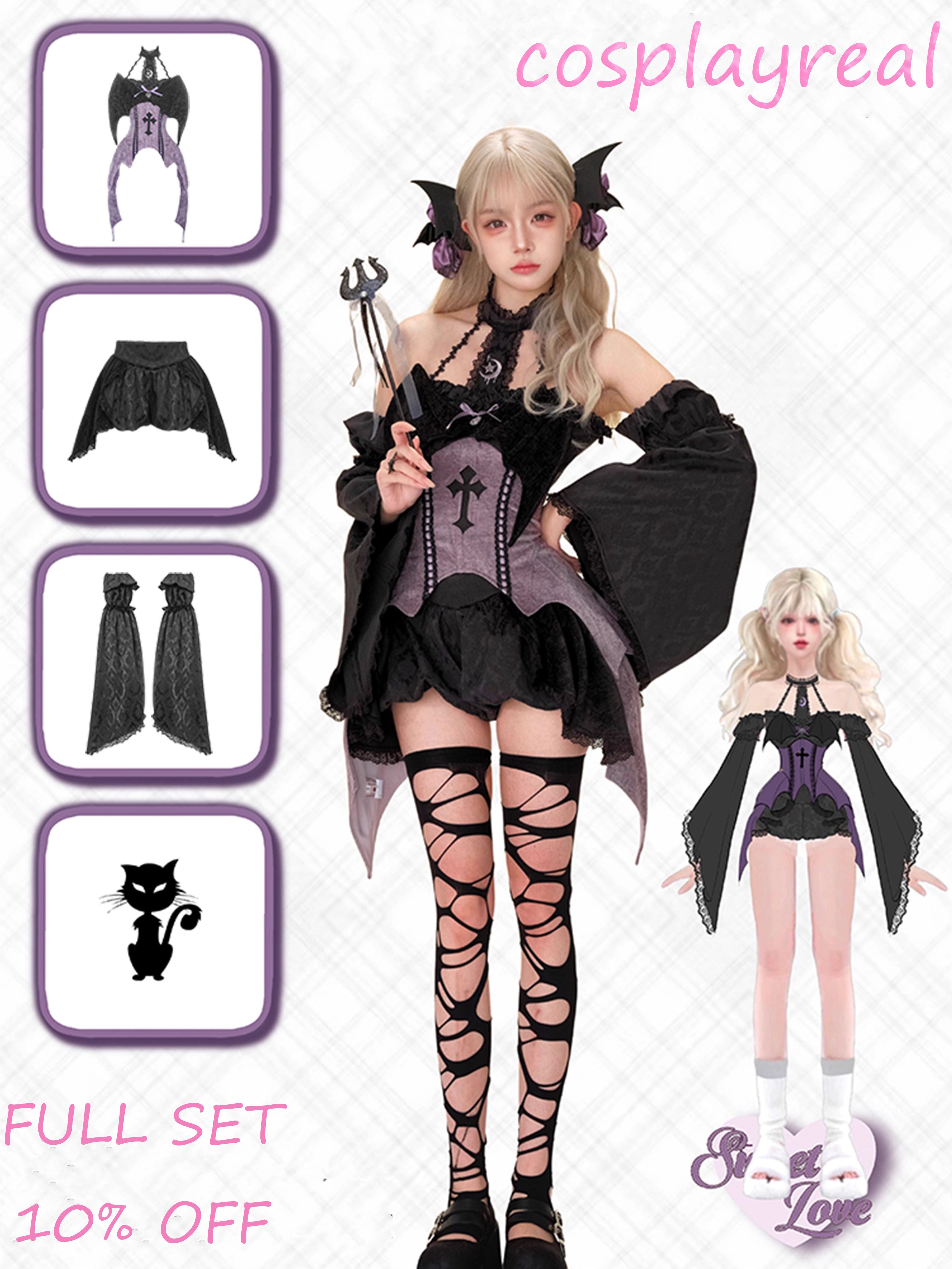 Gothic Witch Cosplay Costume - Dark Fantasy Outfit