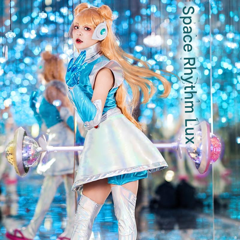 Space Groove Lady of Light Cosplay Costume - Cosmic Disco Mage Outfit