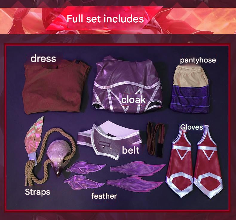 Cosmic Dusk Rebel Feather Dancer Cosplay Costume - Celestial Vastayan Outfit