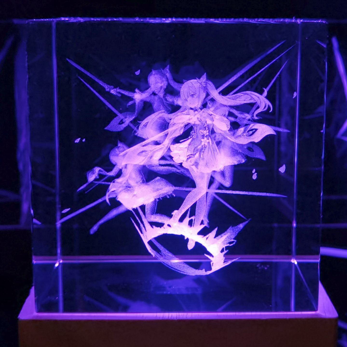 Electro Archon Cryo Adeptus Acrylic Crystal Stand Set - 4 Piece Collection