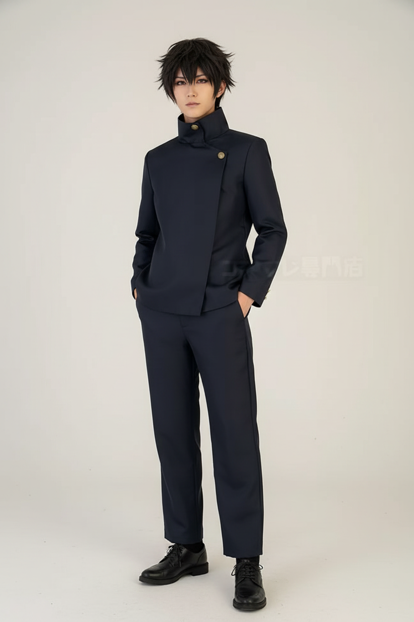 Real model Megumi Fushiguro cosplay with hands in pockets