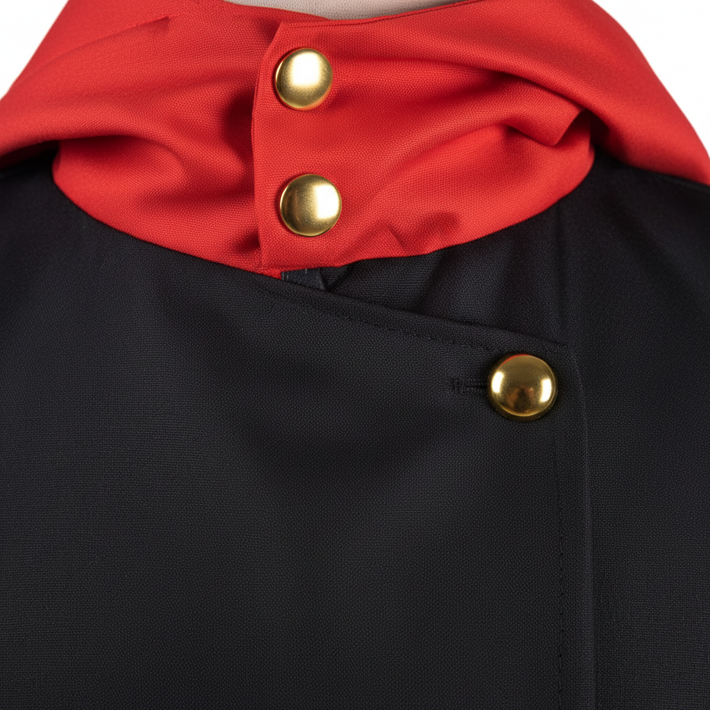Red collar detail close-up