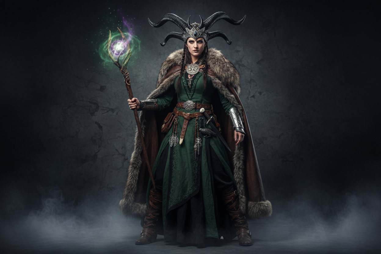 Norse Mythology Witch Cosplay Tutorial: Horn Headdress + Leather Cape Presence Building Techniques