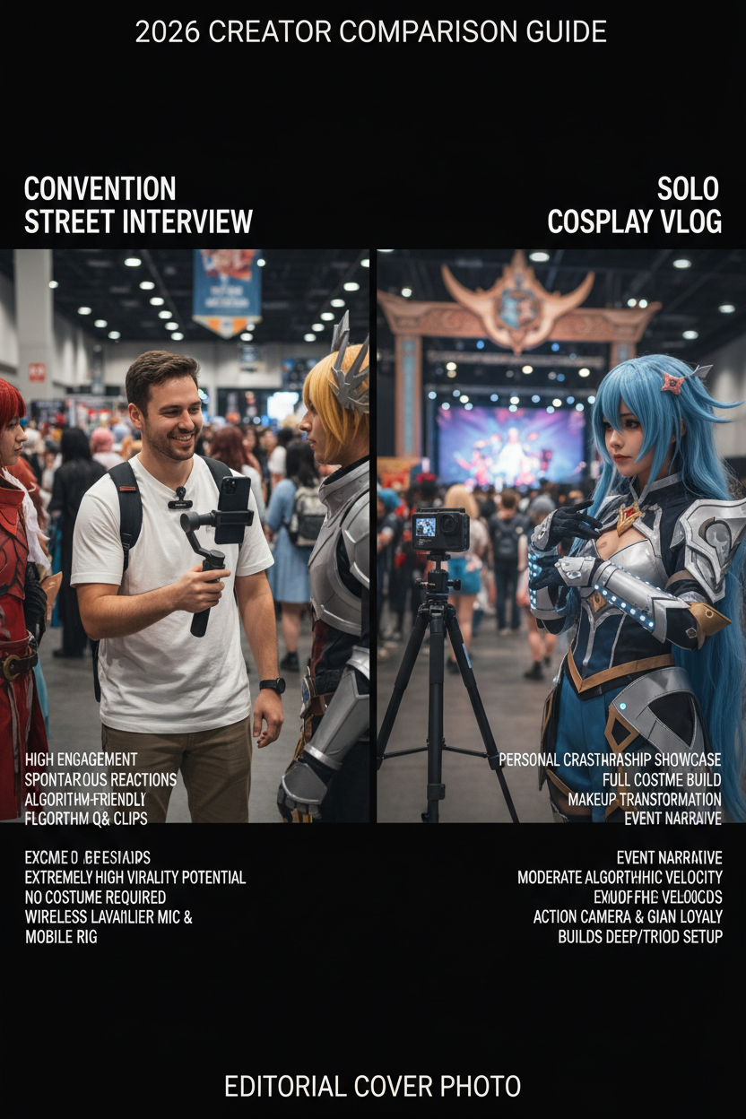 Convention Street Interview vs. Solo Cosplay Vlog: 2026 Creator Comparison Guide
