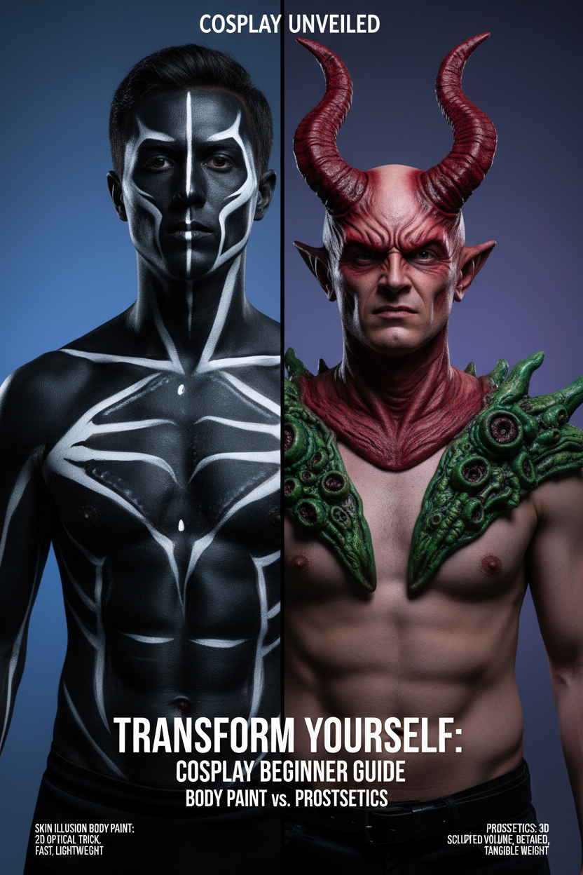 Skin Illusion Makeup vs. Prosthetics: Beginner Guide to Body Paint Effects