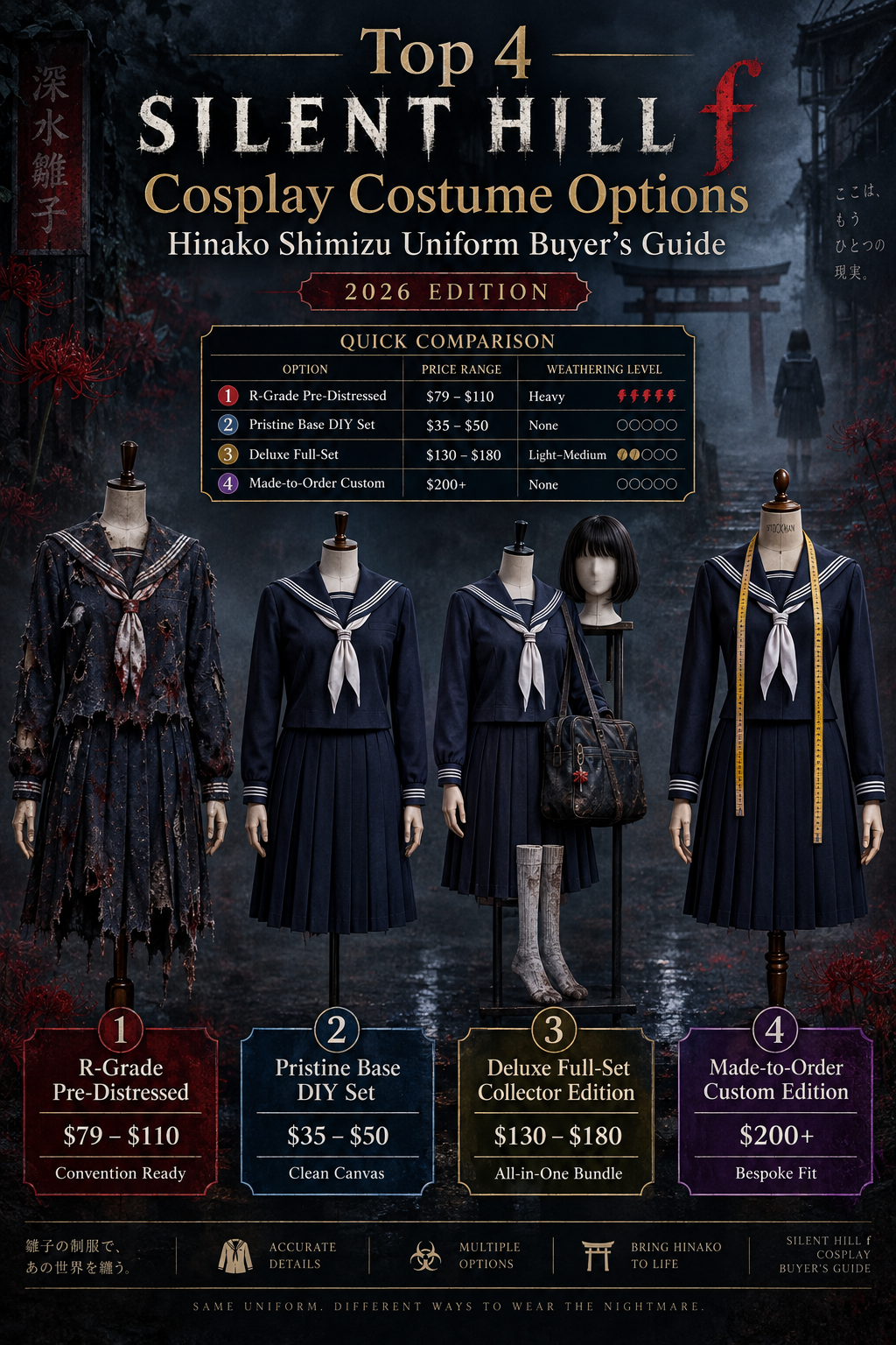 Top 4 Silent Hill f Cosplay Costume Options & Hinako Shimizu Uniform Buyer's Guide [2026 Edition]