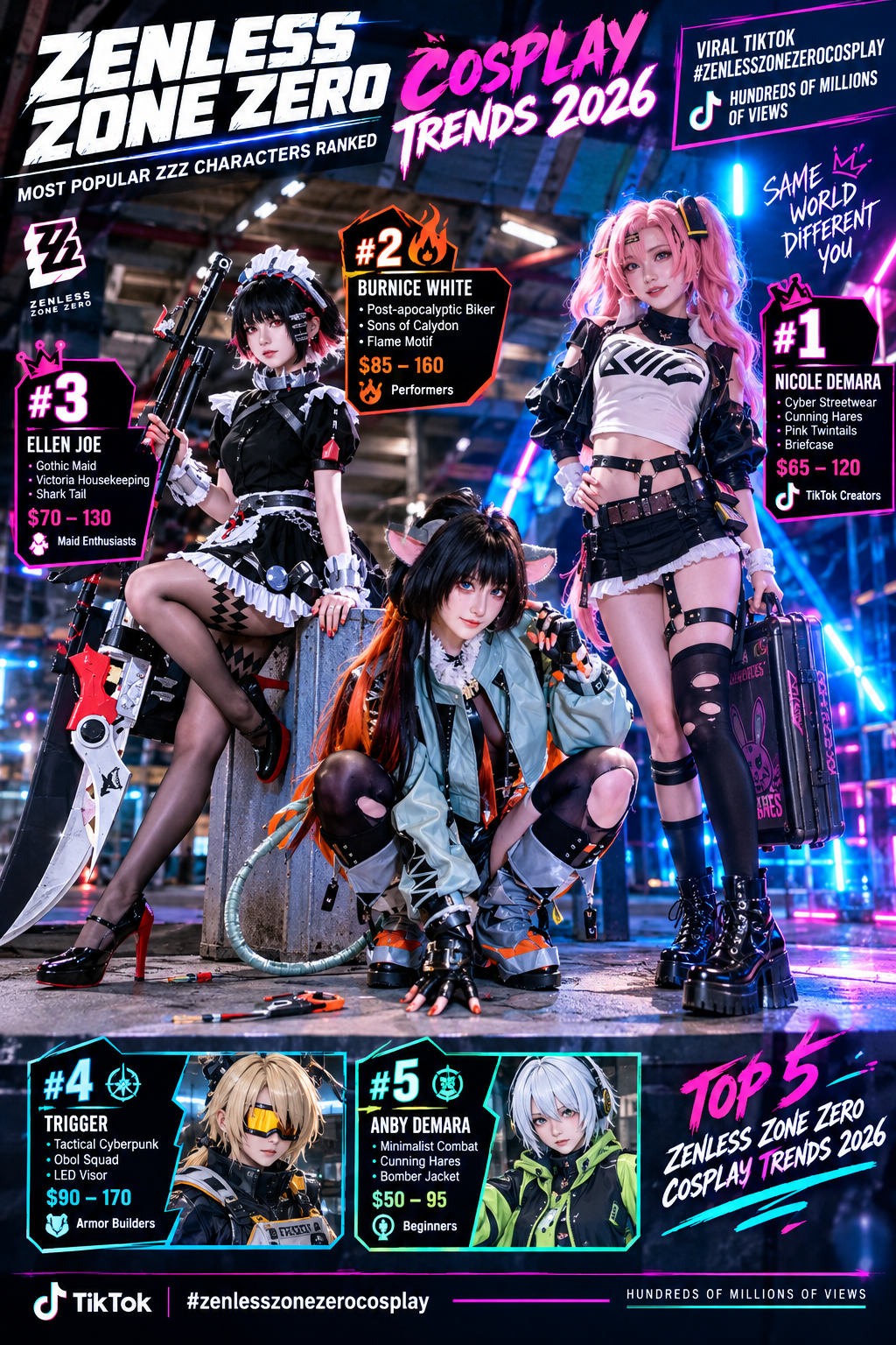 Top 5 Zenless Zone Zero Cosplay Trends in 2026: Most Popular ZZZ Characters Ranked