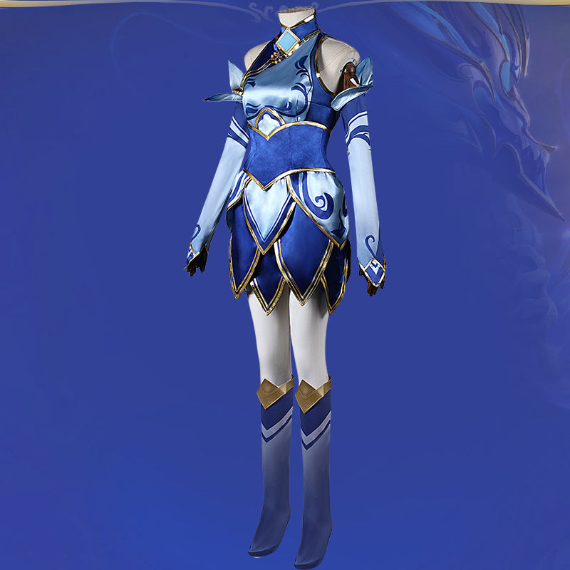 Blue and White Porcelain Lady of Light Cosplay Costume - Chinese Inspired Mage Outfit